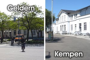 Foto: Bahnhof Geldern und Bahnhof Kempen