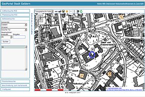 Abbildung des GeoPortals Geldern mit Darstellung der Deutschen Grundkarte