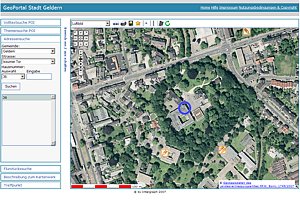Abbildung des GeoPortals Geldern mit Darstellung einer Luftbildkarte