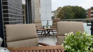 Ferienwohnung "Am Park" - Ansicht Dachterrasse