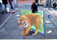 Straßenmaler in Aktion