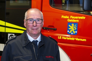 Leiter der Löscheinheit Hartefeld Vernum Brandinspektor Carsten Holzweiß