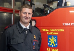 Stellvertretender Leiter der Löscheinheit Veert Unterbrandmeister Tobias Pauels