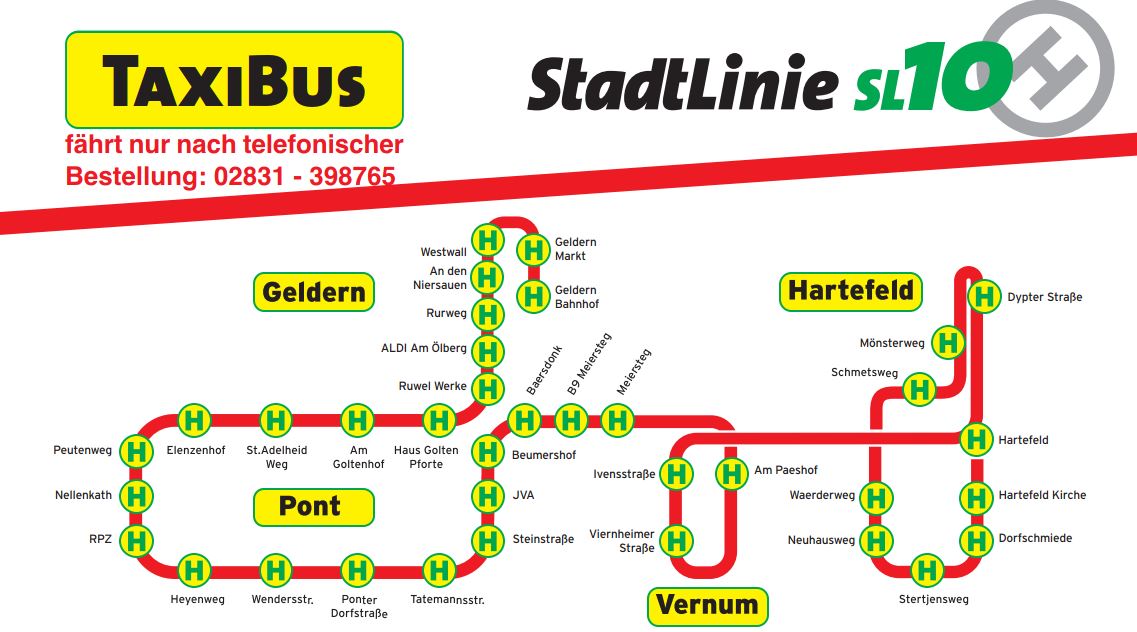 Haltestellenübersicht SL10
