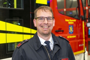 Leiter der Löscheinheit Baersdonk Hauptbrandmeister Michael Minten