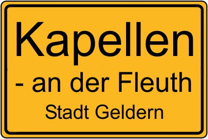 Ortsschild Kapellen - an de Fleuth