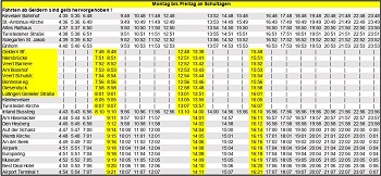 Fahrplan Linie 73