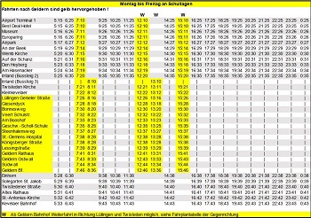 Fahrplan Linie 73