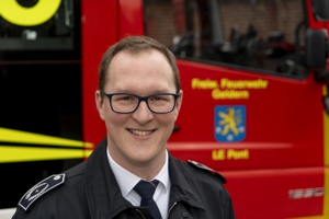Stell. Leiter der Löscheinheit Pont Brandinspektor Thomas Schauenberg